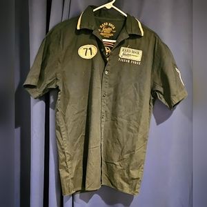 Hard Rock Cafe Guitar Company Shirt Dark Navy Blue 100% Cotton Men’s Size Medium